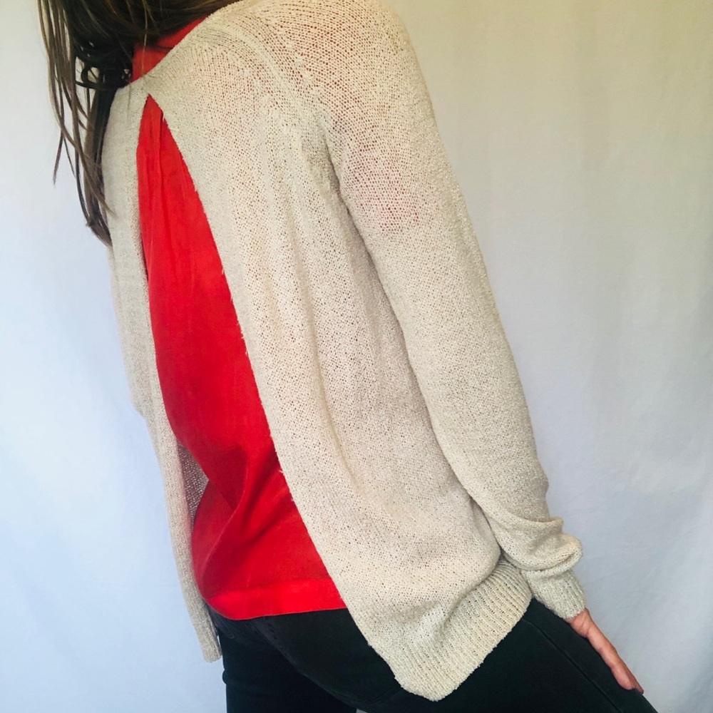 Tan open back sweater